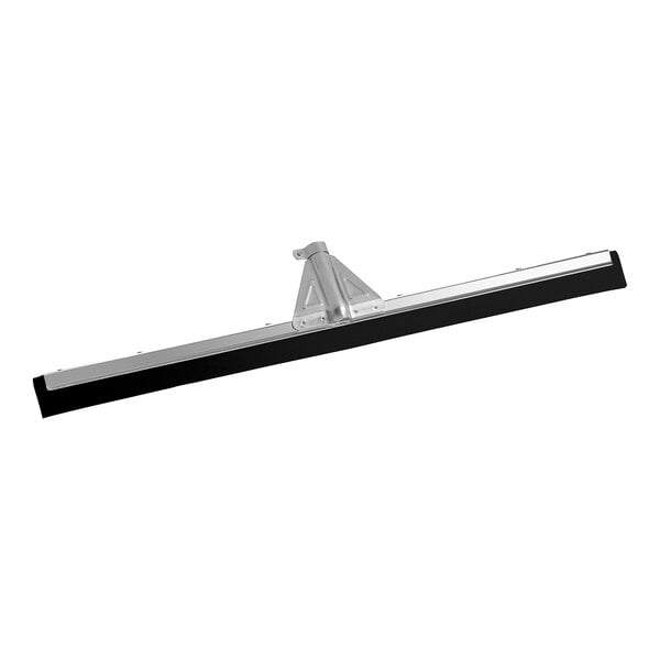 A black and silver Midwest Rake floor squeegee with a black neoprene foam blade.