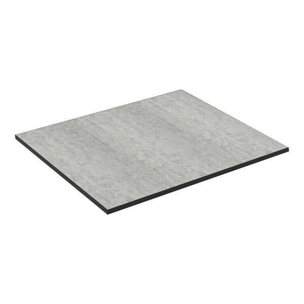 A grey concrete laminate Bon Chef countertop panel with black edges.