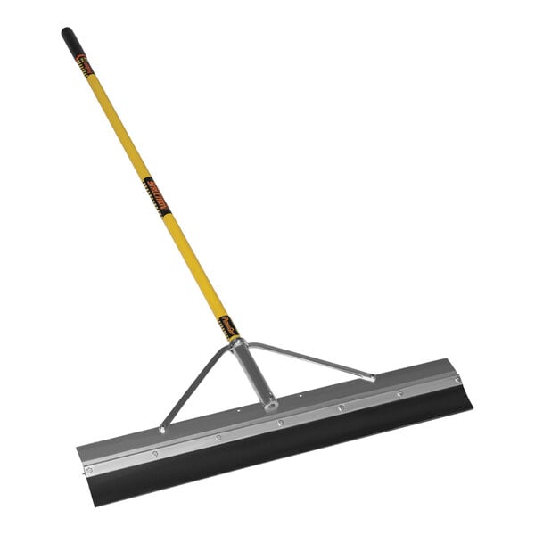 A Structron floor squeegee with a yellow handle.