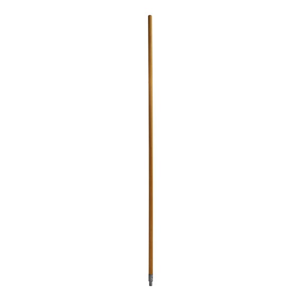 A Midwest Rake wooden pole with a metal threaded tip.