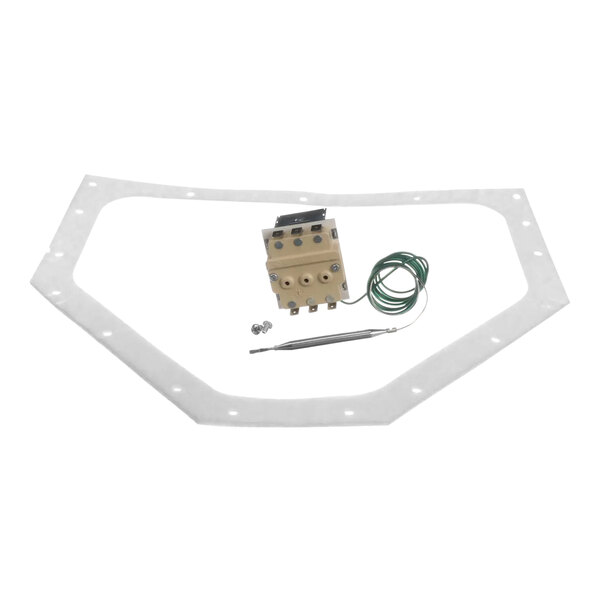 An Amana Menumaster thermal cutout assembly kit with a white plastic and metal device and wires.
