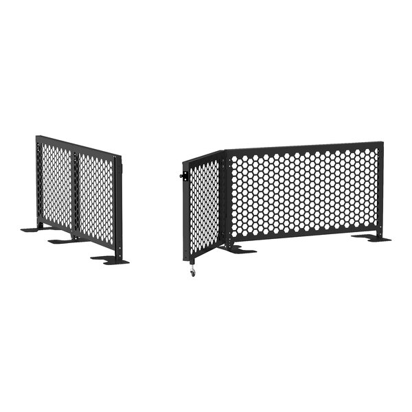 SelectSpace Essential Partition 3' Black Galvanized Steel Hexagonal Pattern Adjustable Height