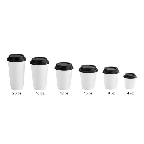 Choice 4 oz. White Smooth Double Wall Paper Hot Cup and Lid - 100/Pack