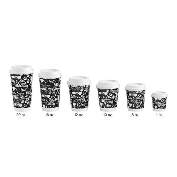 Choice 8 oz. Coffee Break Print Smooth Double Wall Paper Hot Cup and ...