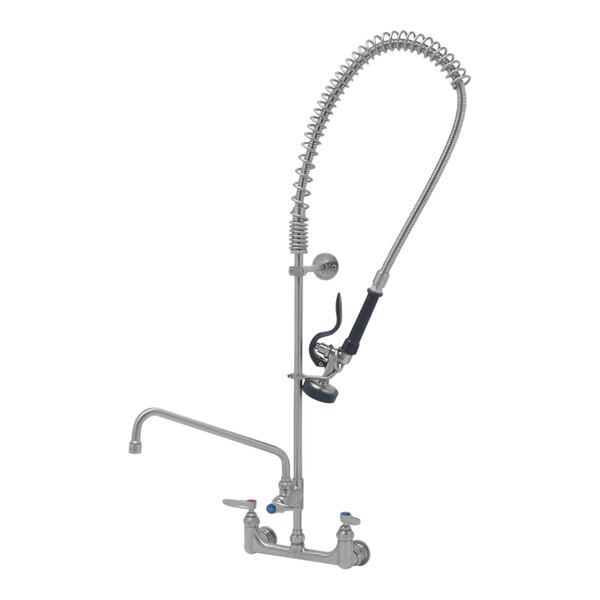 Eversteel by T&S S-0133-A14-B Deck Mount Mixing Faucet with 14" Swing Nozzle and Pre-Rinse Unit with 1.15 GPM Spray Valve