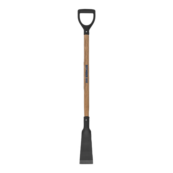 A Seymour Midwest SuperScraper with a wooden handle and black grip.