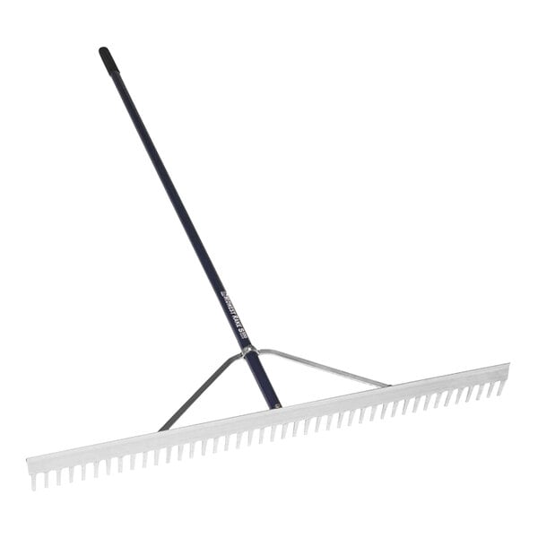A Seymour Midwest Field Rake with a long handle.