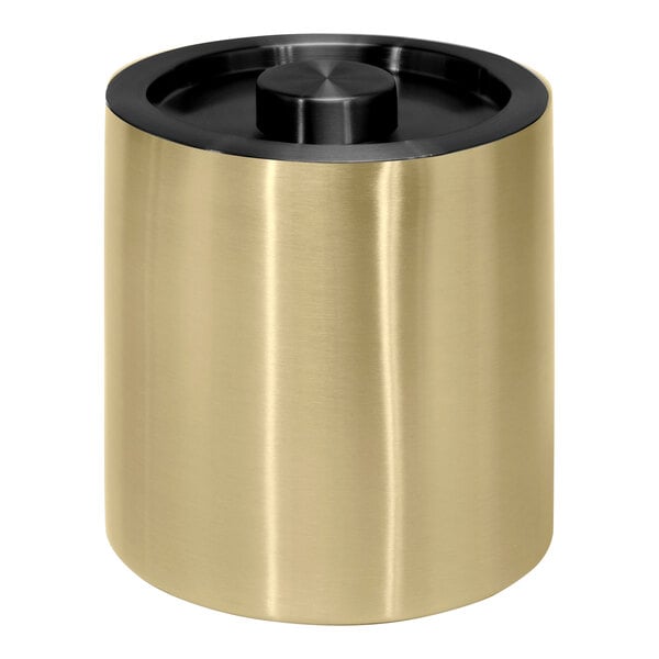 A gold cylinder with a black lid.