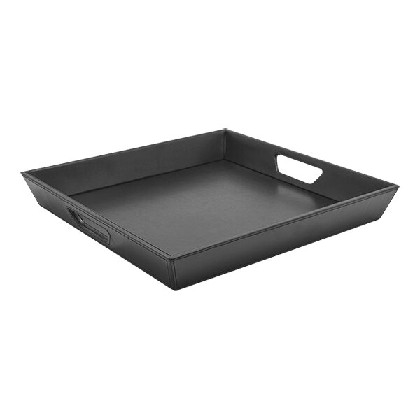 A black square Room360 London tray with handles.