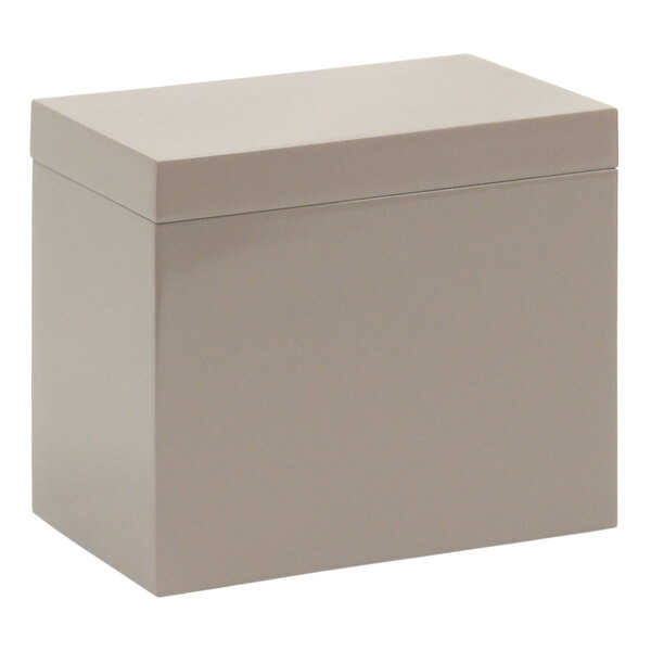 A white rectangular stone ice bucket with a stone lid.