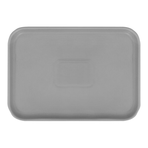 A white rectangular International Tableware ceramic tray with a grey rectangle in the middle.