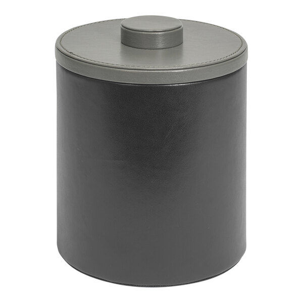 A black cylinder with a grey lid.