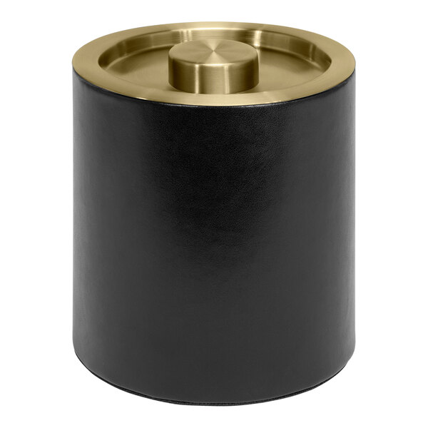 A black cylinder with a gold top.