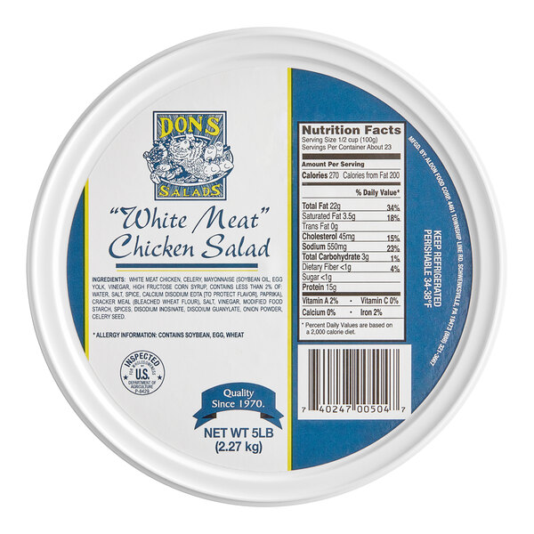Don's Salads White Meat Chicken Salad 5 lb.