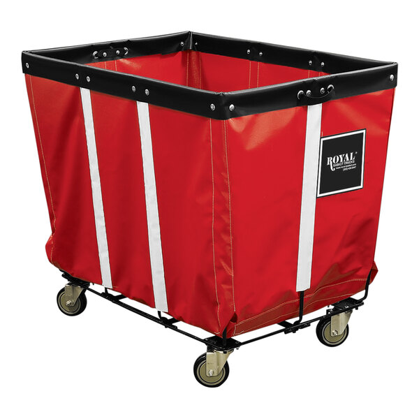 A red Royal Basket Truck with a white top.
