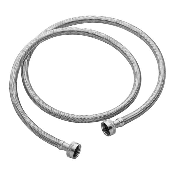 A Oatey braided stainless steel flexible hose with two ends.
