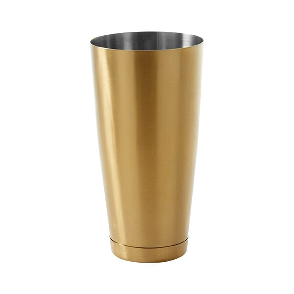 An American Metalcraft gold and silver weighted cocktail shaker.