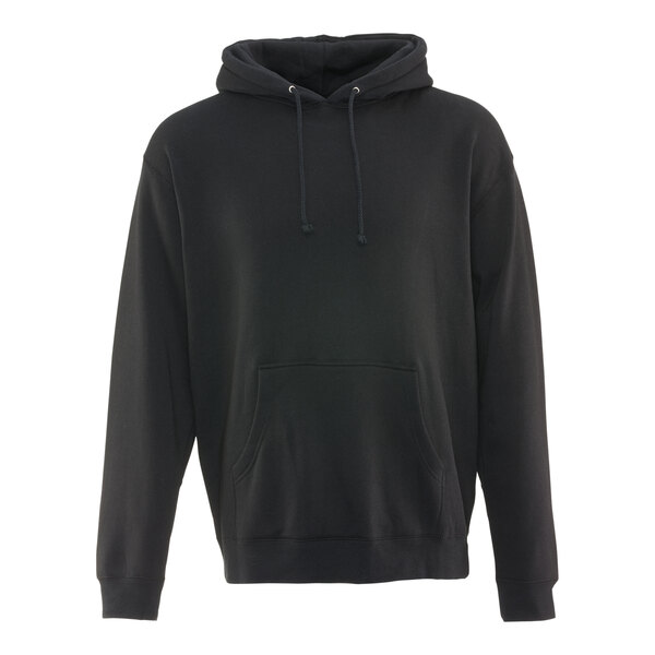 A black RefrigiWear sweatshirt with a hood.