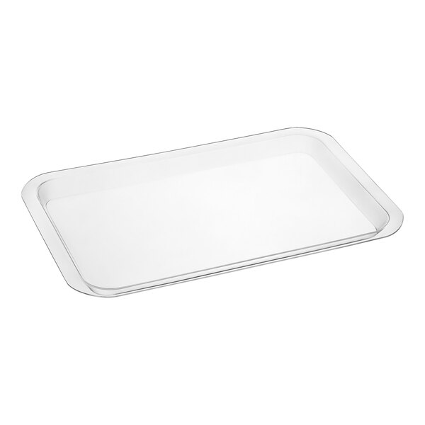 A clear rectangular plastic tray.