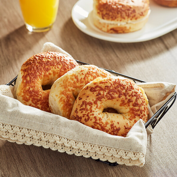 Just Bagels Authentic New York Asiago Bagel 4 oz. - 48/Case