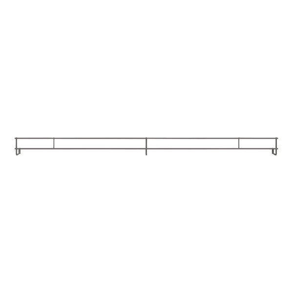A long black metal Wanzl Wire Tech front riser on a white background.