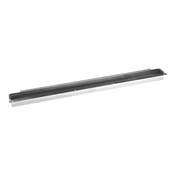 A long black and silver rectangular metal object.