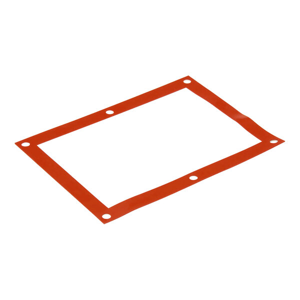 An orange rectangular frame with holes.
