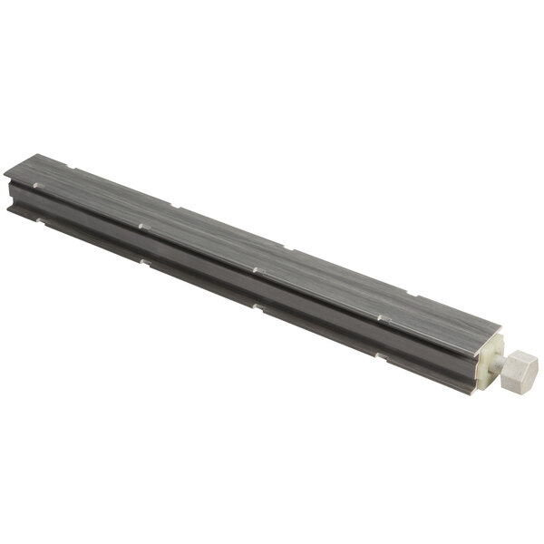 A white Cambro Camshelving® Elements metal post with two holes on the end.