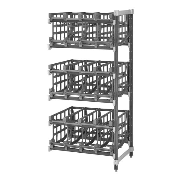 Cambro EXA243672C96480 Camshelving® Elements XTRA Full-Size Stationary Add-On #10 Can Rack Unit - 24'' x 36'' x 72''