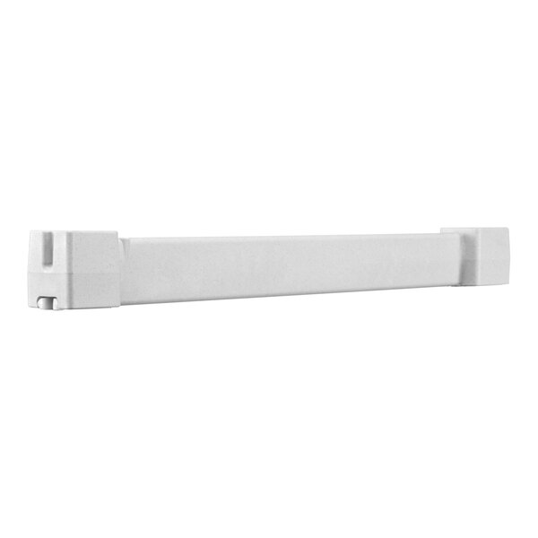 A white rectangular object with a white background and black text that reads "Cambro Camshelving® Elements XTRA Shelf Top Connector Unit"
