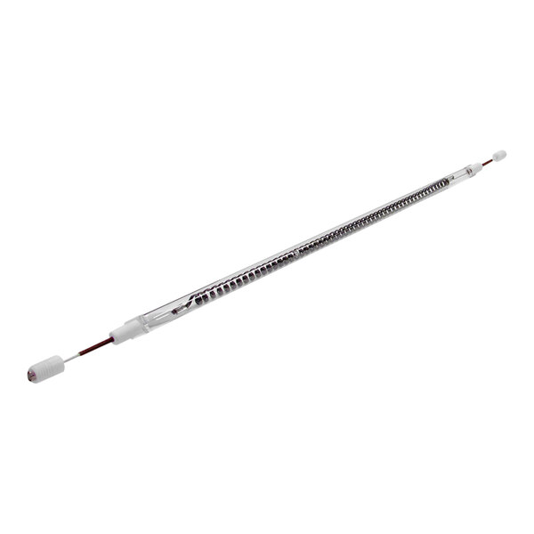 A long metal rod with a white handle.