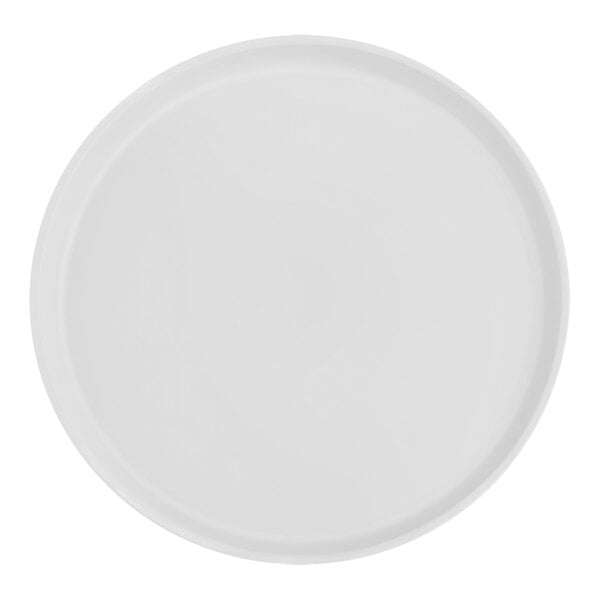 A Santa Anita Reflections Glacier stoneware gourmet plate with a round rim on a white background.