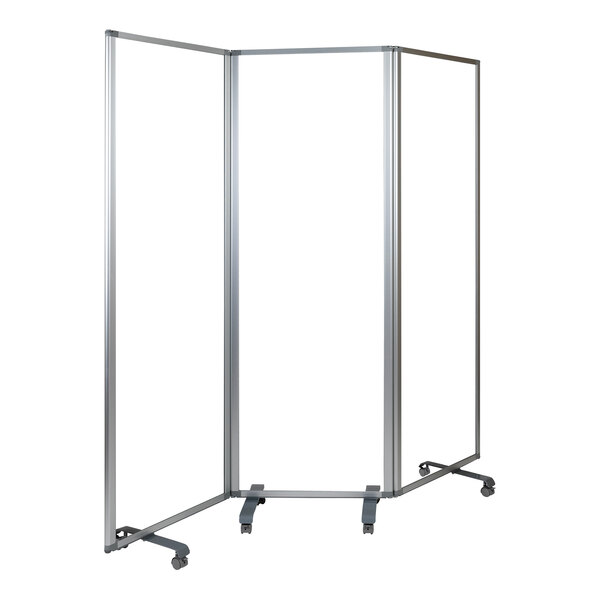 Flash Furniture Raisley 72 1/8" x 71" Clear Acrylic Mobile Room Divider