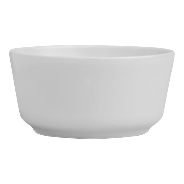 A white Santa Anita Reflections stoneware bowl.
