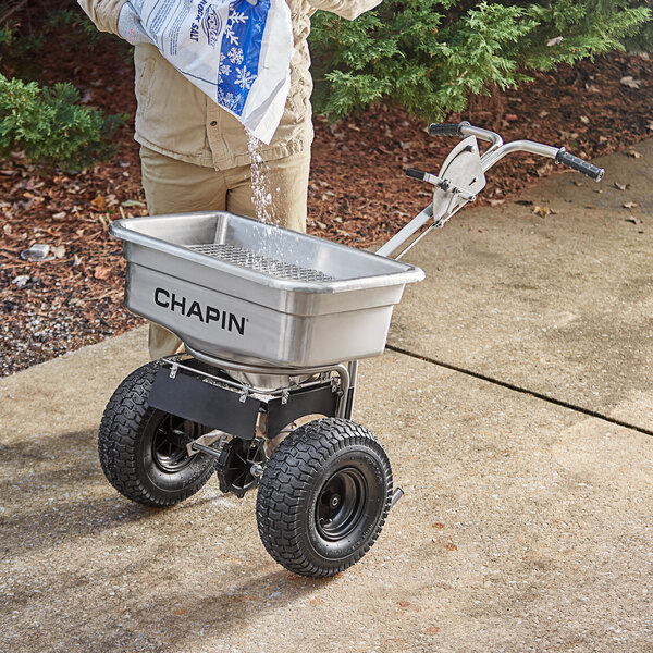 Chapin 100 lb. Professional Stainless Steel Broadcast Salt Spreader 82500B