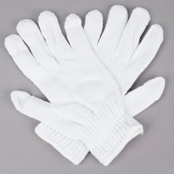 Cordova Standard Weight White Polyester / Cotton Work Gloves Small
