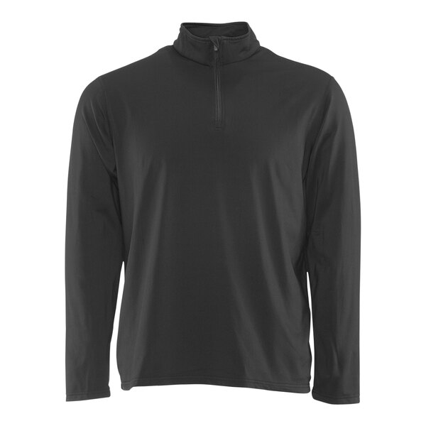 A black long sleeved RefrigiWear Flex-Wear top with a half zip.