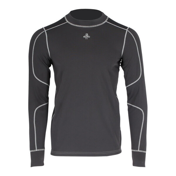A black RefrigiWear long sleeve top with white piping.