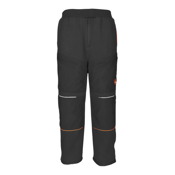 RefrigiWear black insulated work pants with pockets.