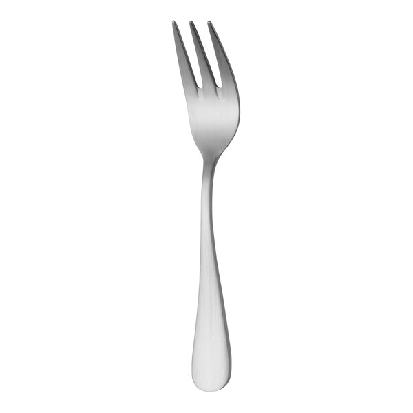 A RAK Youngstown Kampton stainless steel cake fork with a silver handle.