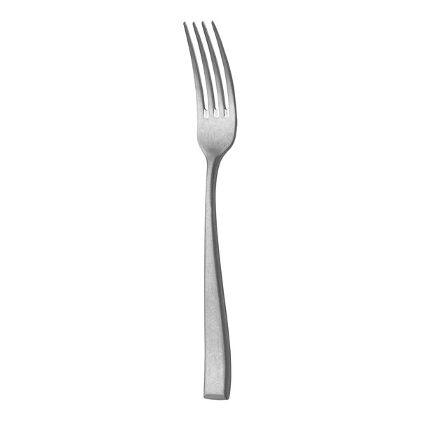 A Sola stainless steel oyster fork on a white background.