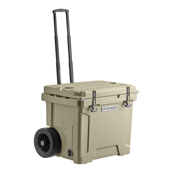 CaterGator CG35TANW Tan 35 Qt. Mobile Rotomolded Extreme Outdoor Cooler