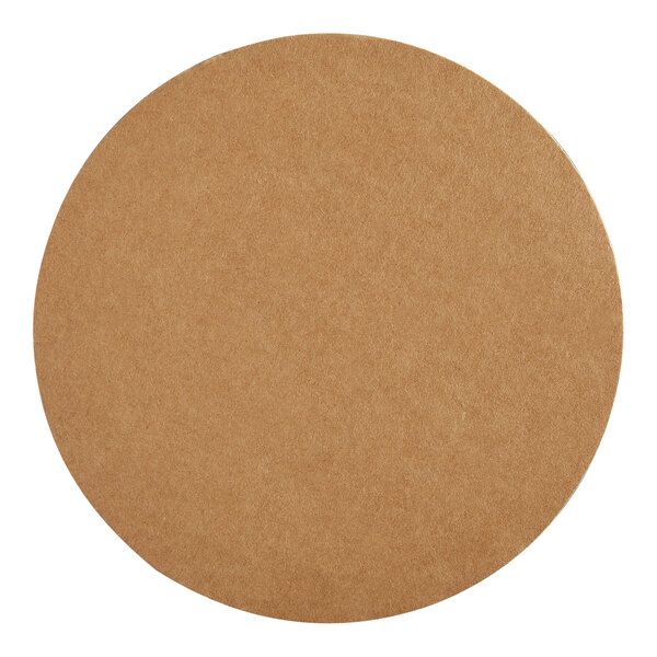 A round, brown, corrugated grease-resistant cake circle.