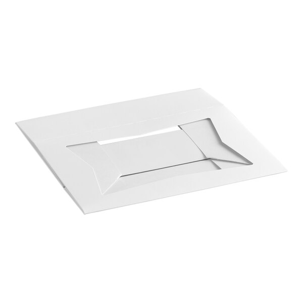 A white customizable quarter sheet bakery box with a clear window on top.