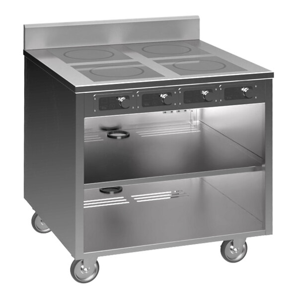 Spring USA BOH-2600C BOH Series 36" Mobile Induction Cooking Cart with 4 Ranges - 208-240V; 10.4 kW