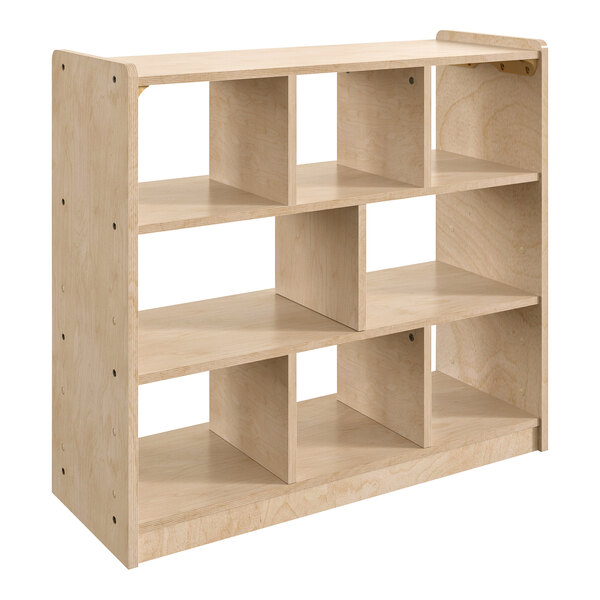 A Flash Furniture wooden open storage unit with 8 compartments.