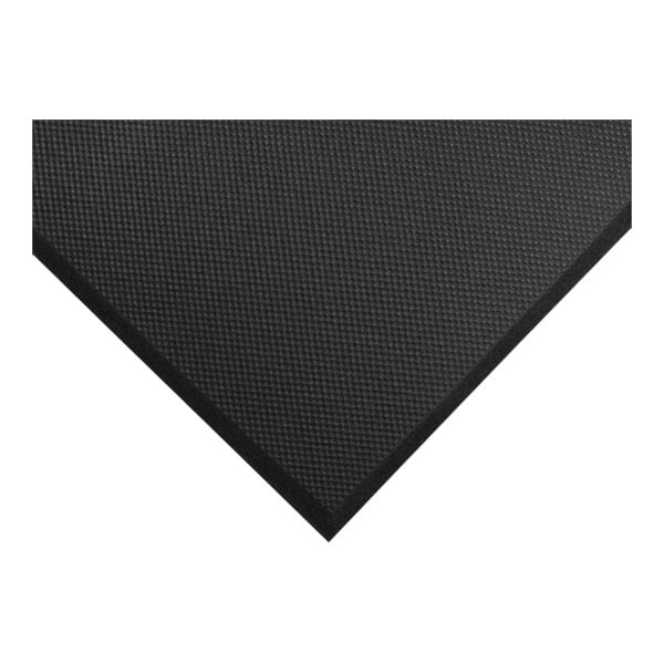 A black anti-fatigue mat with a black border and square pattern.