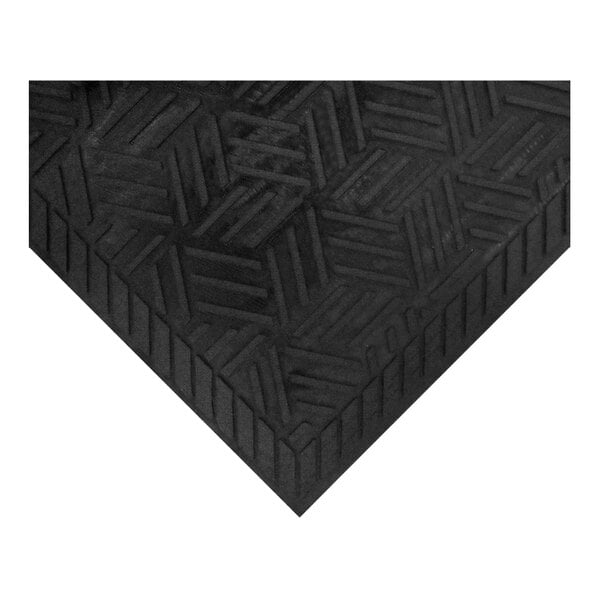 A black rubber M+A Matting SuperScrape Plus floor mat with a pattern.