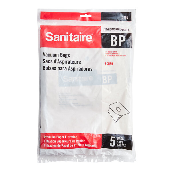 Sanitaire 3769 4 Qt. Paper Vacuum Bag for SC580A 5/Pack
