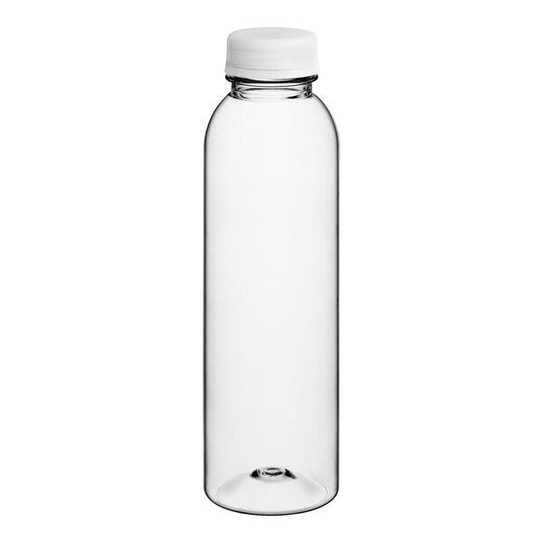 16 oz. Round PET Clear HPP Juice Bottle with Clear Lid